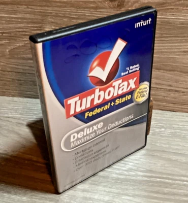 2008 TurboTax Deluxe Federal + State Maximize Deductions Case and CD Back Taxes - Image 1 of 4