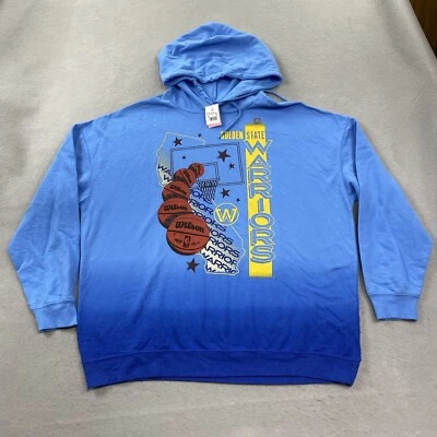 Sudadera con Capucha Golden State Warriors Para Hombre 2X Pullover Azul NBA Baloncesto Cordón Foto 1 de 4