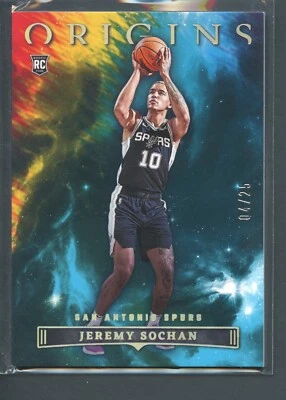 /25 Jeremy Sochan #19 Rookie Origins Turquoise Spurs RC 2022-23 Panini SN SP - Image 1 of 2