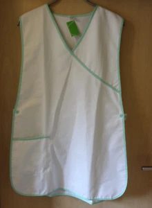 Überwurfschürze Schürze Trägerkasack Gastro Pflege weiß grün Gr. II M(40-42)L229 - Bild 1 von 3