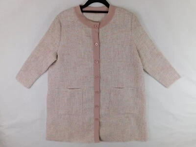 Chaqueta Aalis Vintage Mujer Talla M Rosa Sobre Abrigo Tencel y Algodón Foto 1 de 4