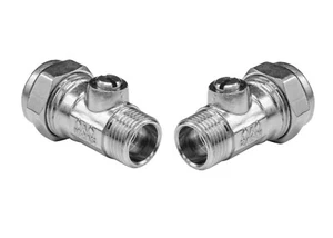 2x BOLOFIX 15mm x 3/8" MALE IRON Flat Face ISO Valve For Flexi Tap Connector - Picture 1 of 4