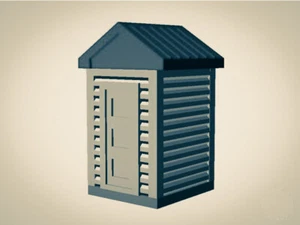 "The Outdoor Series" OUTHOUSE  Camping  Modeled in Color OO Scale 1:76 3D PRINT - Picture 1 of 12