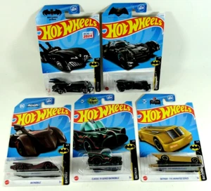 5 Hot Wheels DC Batman Mattel Batmobile Cars The Animated Series Classic TV Lot - Picture 1 of 22