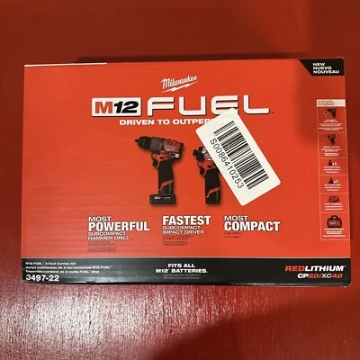 Milwaukee M12 FUEL Subcompact Hammer Drill & Impact Driver + 2 Batteries + Bag - Image 1 of 3