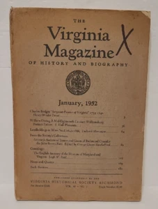 The Virginia Magazine Of History And Biography January 1952 - Picture 1 of 3