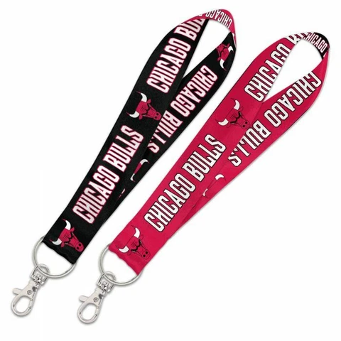 CHICAGO BULLS WRISTLET LANYARD KEY CHAIN 1" WIDTH 8" LENGTH W/ CLASP Cover