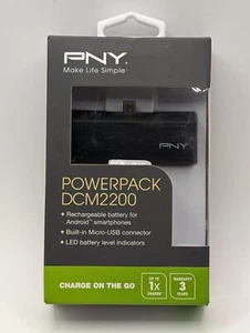 PNY POWERPACK 2200 RECHARGEABLE EXTERNAL BATTERY BLACK USB - Picture 1 of 2