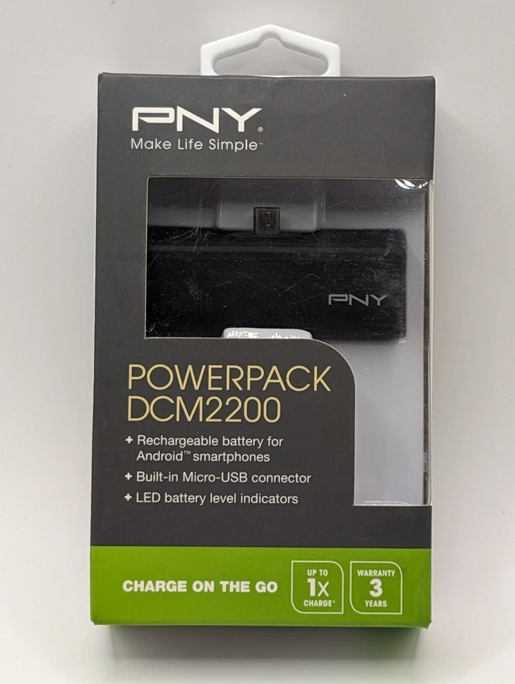 BATERÍA EXTERNA RECARGABLE PNY POWERPACK 2200 NEGRA USB Foto 1 de 2