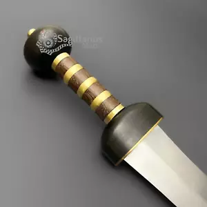 Spada Gladiatore Gladio Romano Storica Personalizzata Fatta a Mano Acciaio Alto Carbonio - Foto 1 di 6