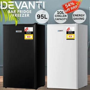 Devanti 95L Portable Bar Fridge Chiller Compartment Adjustable Temp Eco-Friendly - Picture 1 of 16