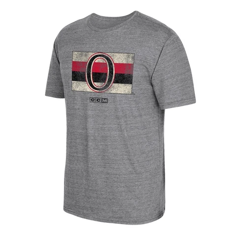 Ottawa Senators CCM BIgger Better Logo Vintage Tri-Blend T-Shirt Men's Cover