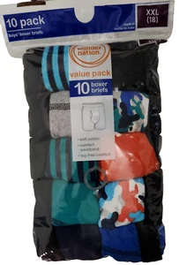 10 Pack Boys Wonder Nation Boxer Briefs Size XXL (18) Underwear - Picture 1 of 2