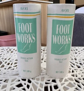Avon Footworks Double Action Talc X 2,, FREE POSTAGE, ORIGINAL AVON, Thank You - Picture 1 of 3