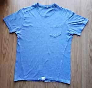 CAMISETA PD&C Para Hombre Azul Pequeña Manga Corta Algodón Cuello Redondo - Imagen 1 de 6