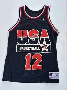Maglia Dominique Wilkins #12 personalizzata blu Dream Team USA taglia 40 - Foto 1 di 4