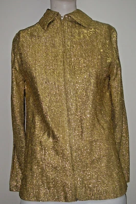 Vintage Adelaar's by Aristocrat 1950s Top Jacket Gold Metallic Lined Sz 10 - Image 1 of 4
