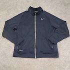 Nike Track Jacket Mens Extra Large Xl Blue Full Zip Swoosh Therma Fit Pockets