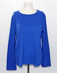 BLAIR Essential Long Sleeve Knit Tee / Top, Size M, Royal Blue, NEW!! - Picture 1 of 3
