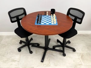 Handmade 14.5" Resin Chess Board – Mother of Pearl & Azure | Elegant Chess Set - Picture 1 of 12