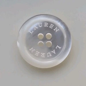 Ralph Lauren White Button Semi-Translucent Plastic Replacement .90 - Picture 1 of 7