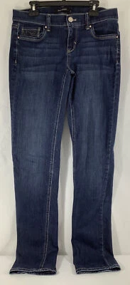 Jeans White House Black Market noir perna fina tamanho 2R enfeitado - Imagem 1 de 4