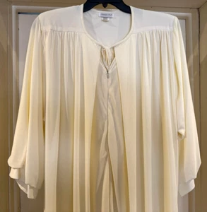 Gorgeous Luxury Vintage Amanda Rich Butter Yellow Long Zip-Up Robe Nylon L USA - Picture 1 of 7