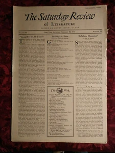SATURDAY REVIEW February 15 1930 John M. Berdan Allan Nevins Dudley Fitts - Picture 1 of 1