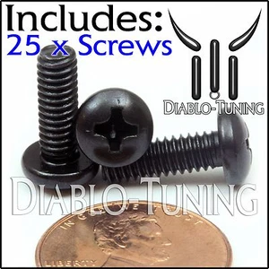 #8-32 x 1/2" - Qty 25 - Phillips Pan Head Machine Screws - Steel Black Oxide - Picture 1 of 2