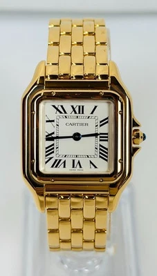 Cartier Panthere 18k Yellow Gold 27mm Silver Roman Dial WGPN0009 4014 Watch - Image 1 of 4
