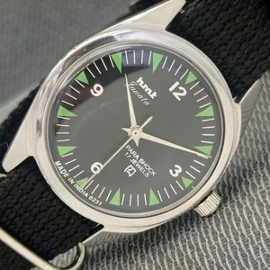 VINTAGE HMT JANATA HAND-WINDING INDIAN MENS BLACK COLOR DIAL WATCH a865-A - Bild 1 von 9