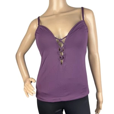 Nuevo Top Tankini Acolchado con Cordones Bleu Rod Beattie Berenjena Talla 10 Foto 1 de 4