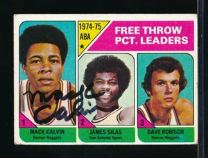 1975-76 Topps Leaders 224 Mack Calvin signed auto autograph VGEX crisp BXCP55 - Picture 1 of 2
