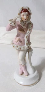 Maruyama Ceramic Ice Skater Bathing Beauty Figurine - Picture 1 of 9