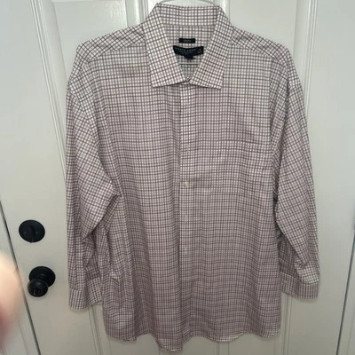 Camisa de vestir para hombre Pronto Uomo manga larga púrpura a cuadros sin planchar 18 32/33 algodón Foto 1 de 4