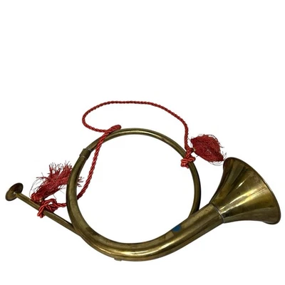 VTG Brass French Horn Hunting Wall Decor Christmas made In India - Image 1 of 4
