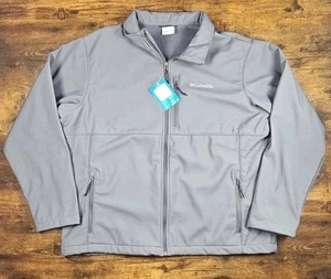 COLUMBIA Mens Gray Ascender Softshell Jacket XXL Water Wind Resistant NWT - Picture 1 of 7