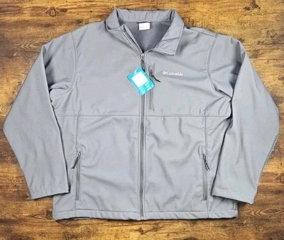 COLUMBIA Mens Gray Ascender Softshell Jacket XXL Water Wind Resistant NWT - Image 1 of 4