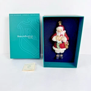 Reed & Barton Blown Glass Santa Christmas Ornament 6" Swarovski Crystals C3081 - Picture 1 of 21