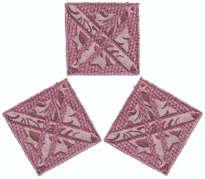 Pink Diamond Cross Iron On Patch Embroidered Applique Quilt Pattern Set of 3 - Image 1 of 2