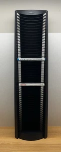 Vintage LASERLINE 50 DVD Nero Plastica Torre Rack Espositore Portaoggetti 38" - Foto 1 di 7