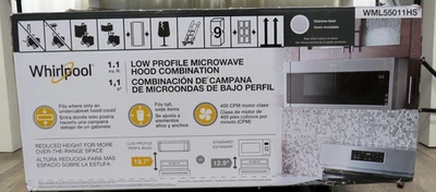 WHIRLPOOL 1.1-cu ft Low Profile Microwave Range Hood Combination WML55011HS - Image 1 of 4