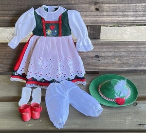 ✅ Traje de vestir de Baviera alemana ropa se adapta a 11” muñeca sombrero enagua zapatos calcetines - Imagen 1 de 21