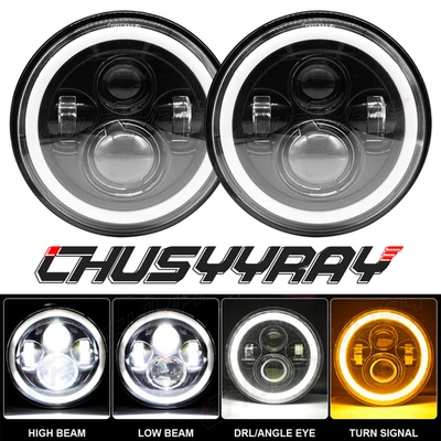 Круглая светодиодная фара дальнего ближнего света для Chevrolet C10 C20 Suburban 1967-1980 7 дюймов - Изображение 1 из 4