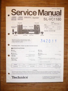Service Manual For Technics SL-VC1180 CD Player, ORIGINAL - Picture 1 of 1