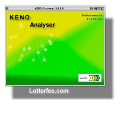 KENO Analyser, für PC mit Analyse, Statistik und Spielschein-Druck per Download - Bild 1 von 4