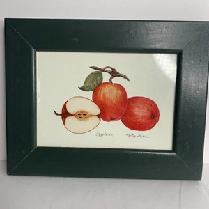 Impresión artística enmarcada de núcleo de cabaña trío de manzanas aparece artista original firmado - Imagen 1 de 6