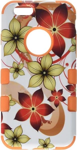Mybat Asmyna Tuff Hybrid Phone for iPhone 6/6S - Hibiscus Flower Romance/Orange - Picture 1 of 7