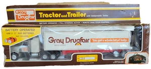 Hing Cheong 1984 Gray Drugfair Tractor and Trailer Remote Controlled Tractor - Picture 1 of 10