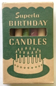 Velas de cumpleaños Standard Oil SUPERLA X11 docena de petróleo gas publicidad automática Chicago - Imagen 1 de 6